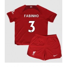 Liverpool Fabinho #3 Hemmaställ Barn 2022-23 Korta ärmar (+ Korta byxor)